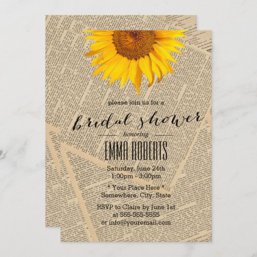  Zonnebloem Oud Vrijgezellenfeest Kaart (Voorkant / Achterkant)