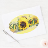 Zonnebloem Ovale Sticker (Envelop)