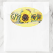 Zonnebloem Ovale Sticker (Tas)