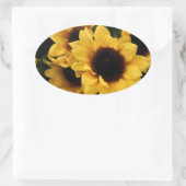 Zonnebloem ovale Sticker (Tas)