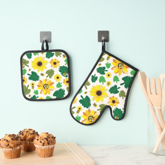 Zonnebloem Ovenwant & Pannenlap Set (Insitu(Ophanging))