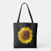 Zonnebloem over prullenbak tote bag (Achterkant)