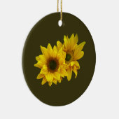 Zonnebloem Paar Arm in Arm Keramisch Ornament (Rechts)