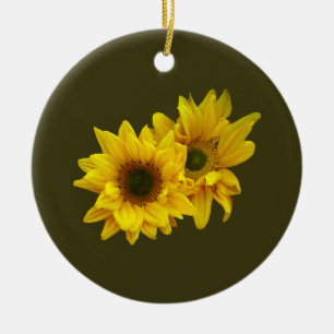 Zonnebloem Paar Arm in Arm Keramisch Ornament