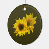 Zonnebloem Paar Arm in Arm Keramisch Ornament (Links)