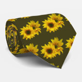 Zonnebloem Paar Arm in Arm Stropdas (Opgerold)