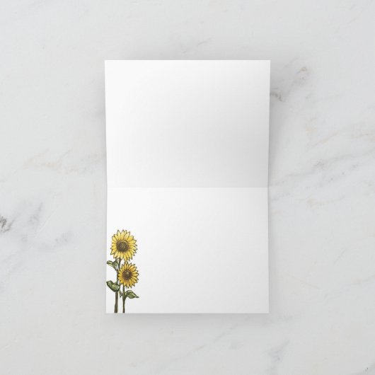 Zonnebloem Paar Bedankkaart (Binnen)