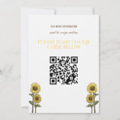 Zonnebloem Paar Bruiloft Uitnodiging met QR Code (Achterkant)
