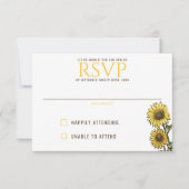 Zonnebloem Paar RSVP Kaartje (Voorkant)