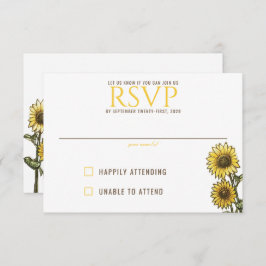 Zonnebloem Paar RSVP Kaartje