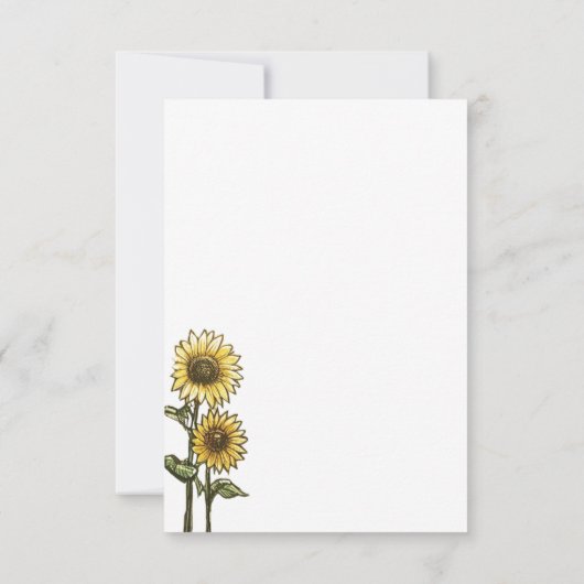 Zonnebloem Paar RSVP Kaartje (Achterkant)