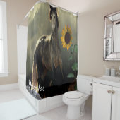 Zonnebloem Paard Douchegordijn (In situ)