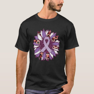 Zonnebloem Paars Geweld Binnenlands Geweld Bewustm T-shirt
