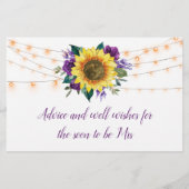 Zonnebloem Paars Licht Vrijgezellenfeest Advies (Achterkant)