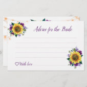 Zonnebloem Paars Licht Vrijgezellenfeest Advies (Voorkant / Achterkant)