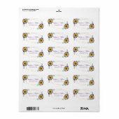 Zonnebloem Paars Roos Geometrisch Gold Adres Etiket (Full Sheet)