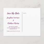 Zonnebloem Paars Roos sparen de datum Aankondigingskaart (Achterkant)