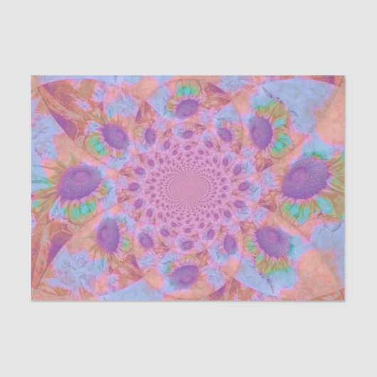 Zonnebloem Paars Roze Pastel Abstract Decoupage Tissuepapier (Voorkant)
