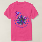 Zonnebloem Paarse blauwe lint Emanuel S T-shirt (Design voorkant)