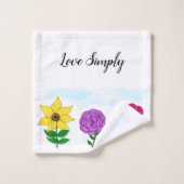 Zonnebloem Paarse bloem roze bloem Bad Handdoek (Wasdoekje)