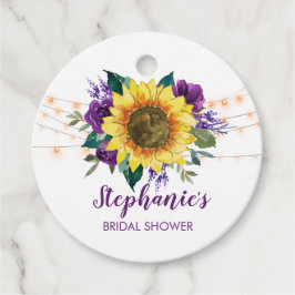 Zonnebloem Paarse Bloemen Dank u Vrijgezellenfeest Bedankjes Labels