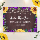 Zonnebloem Paarse Bloemen Houten Trouw Save The Da Save The Date