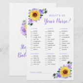 Zonnebloem Paarse bloemen Spuit Baby shower (Voorkant / Achterkant)