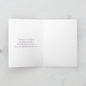 Zonnebloem Paarse Damast Trouw Dankkaart Bedankkaart (Binnen)