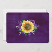 Zonnebloem Paarse lampjes Foto sparen de datum Save The Date (Achterkant)