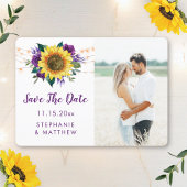 Zonnebloem Paarse lampjes Foto sparen de datum Save The Date