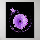 Zonnebloem Paarse lint fibromyalgie bewustzijn Poster (Voorkant)