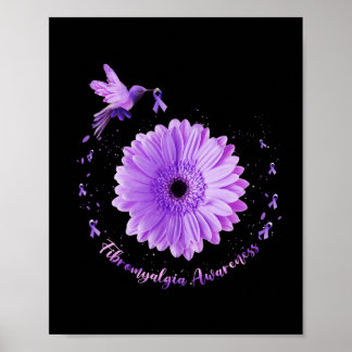 Zonnebloem Paarse lint fibromyalgie bewustzijn Poster