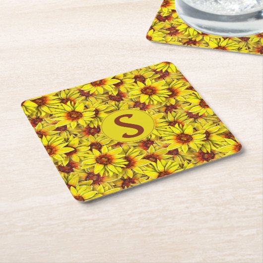 Zonnebloem Papier Onderzetter (Schuin)