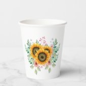 Zonnebloem Papieren Bekers (Voorkant)