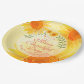 Zonnebloem Papieren Bordje (Gekanteld)