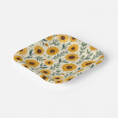 zonnebloem papieren bordje (Gebogen)