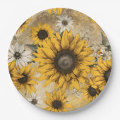 Zonnebloem Papieren Bordje (Voorkant)
