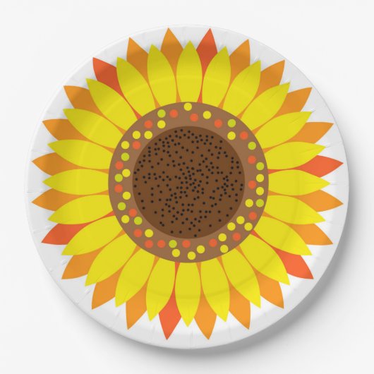 Zonnebloem Papieren Bordje (Voorkant)