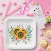 Zonnebloem Papieren Bordje (Feest)