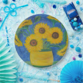 zonnebloem papieren bordje (Feest)