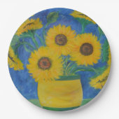 zonnebloem papieren bordje (Voorkant)