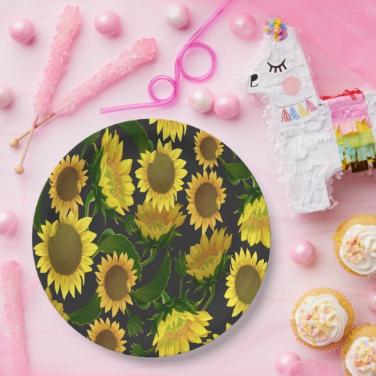 Zonnebloem Papieren Bordje (Feest)