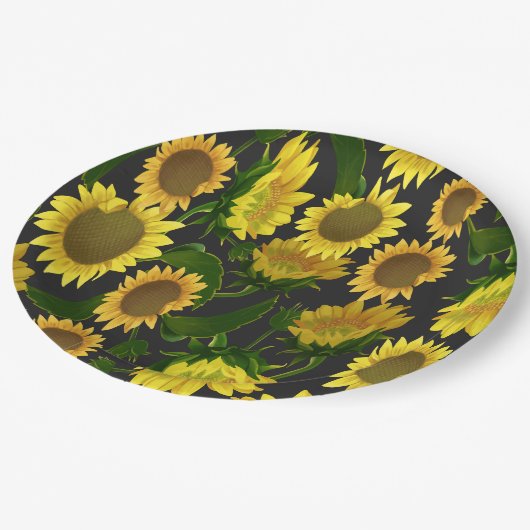 Zonnebloem Papieren Bordje (Gekanteld)