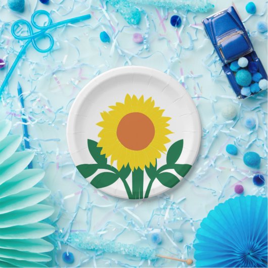 Zonnebloem Papieren Bordje (Feest)