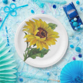Zonnebloem Papieren Bordje (Feest)