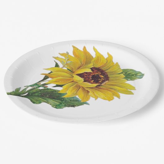 Zonnebloem Papieren Bordje (Gekanteld)