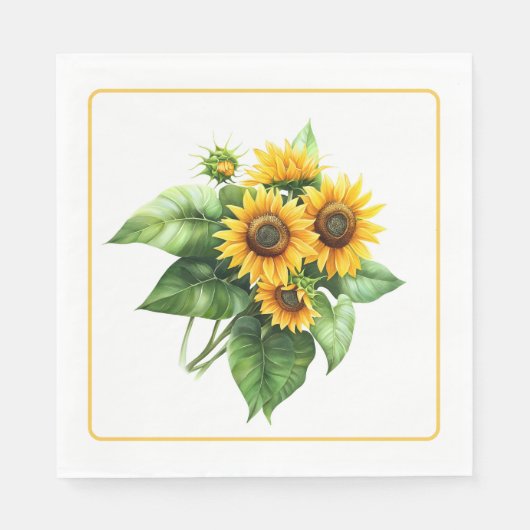 Zonnebloem Papieren Servetten (Voorkant)