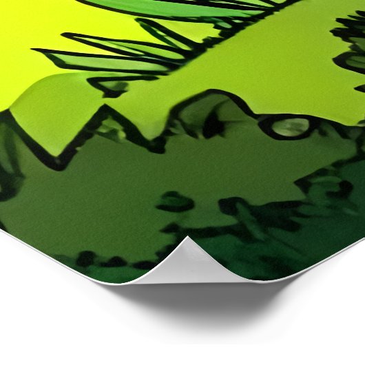 Zonnebloem, park en stad | AI Art Poster (Hoek)