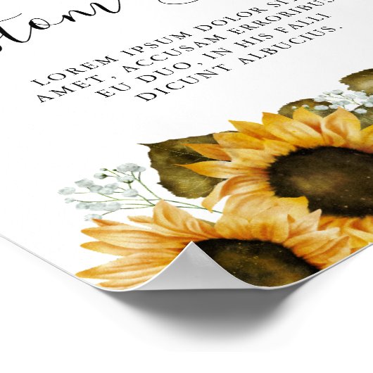 Zonnebloem Party Custom Sign Poster (Hoek)