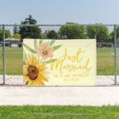 Zonnebloem Pas Getrouwd Auto Banner (Insitu)